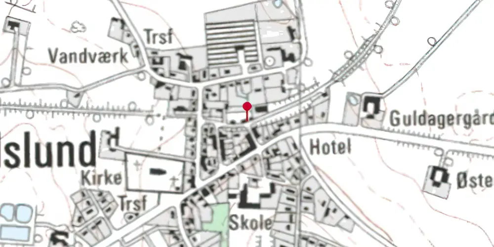 Historisk kort over Hundslund Station