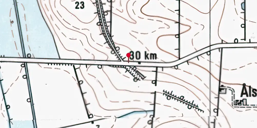 Historisk kort over Åkær Trinbræt Historisk kort over Åkær Trinbræt