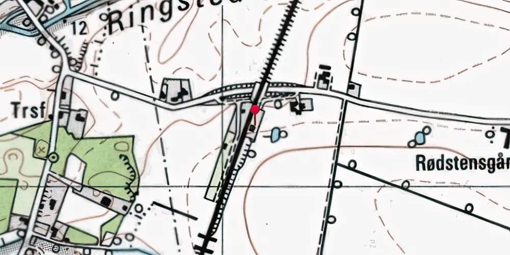 Historisk kort over Englerup Billetsalgssted