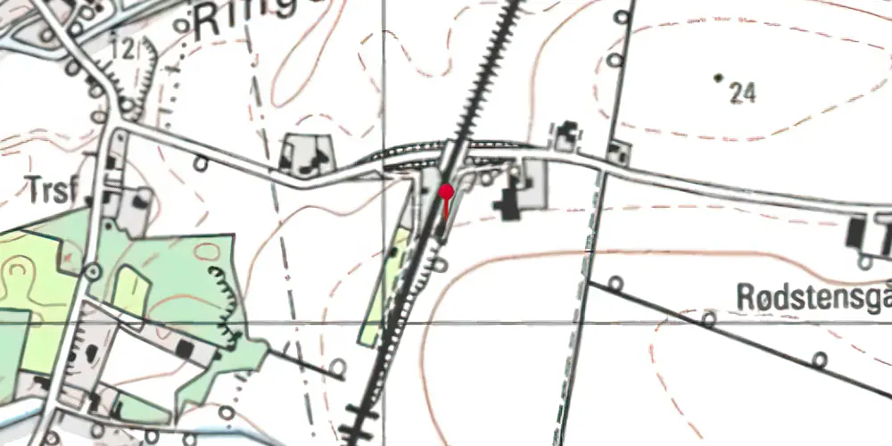 Historisk kort over Englerup Billetsalgssted