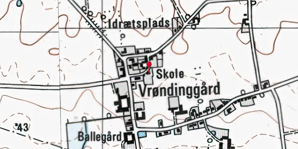 Historisk kort over Vrønding Station