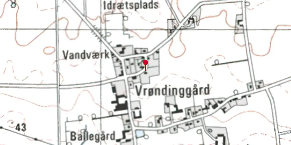 Historisk kort over Vrønding Station