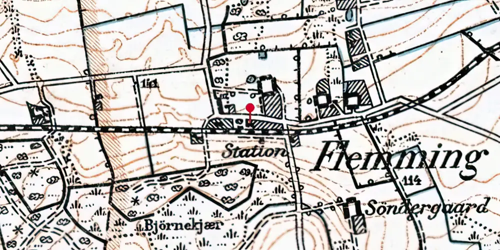 Historisk kort over Flemming Station Historisk kort over Flemming Station