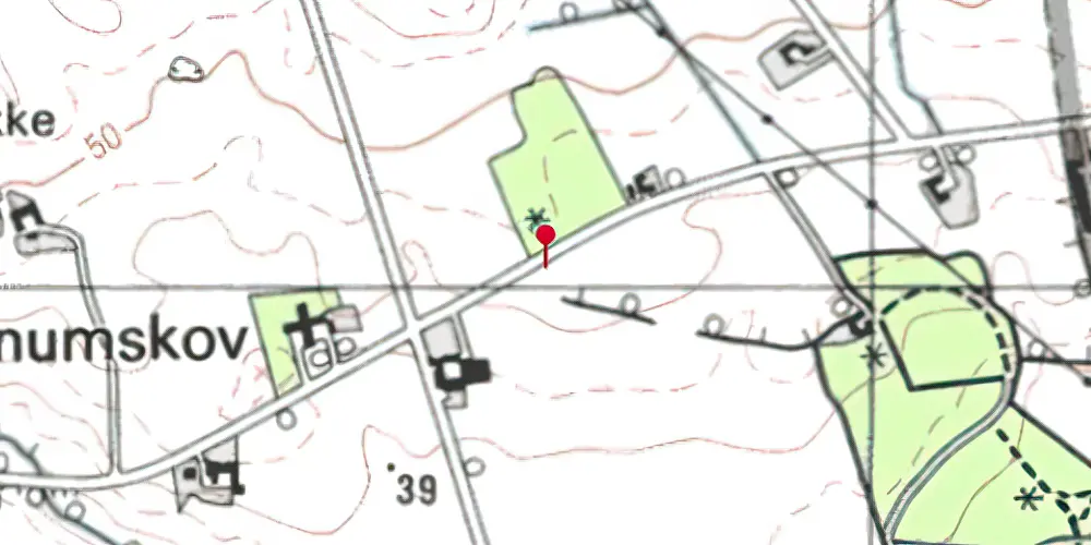 Historisk kort over Honum Skov Trinbræt Historisk kort over Honum Skov Trinbræt