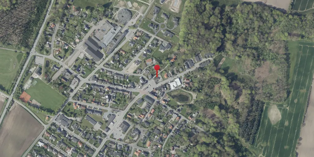 Historisk kort over Rask Mølle Station