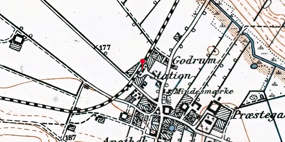 Historisk kort over Uldum Station