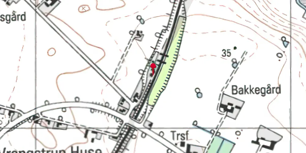 Historisk kort over Vrangstrup Station