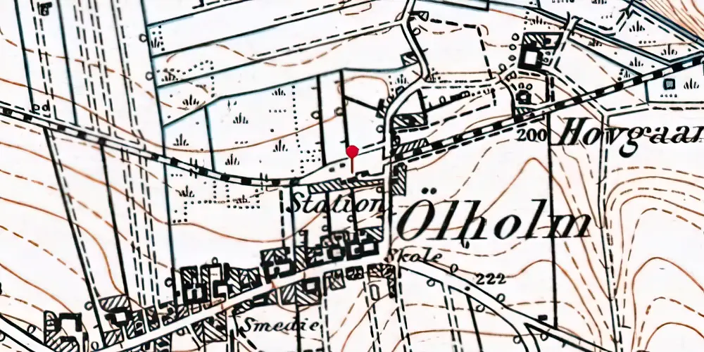 Historisk kort over Ølholm Station