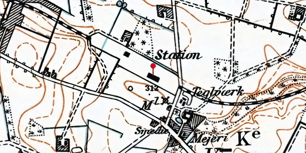 Historisk kort over Vonge Station