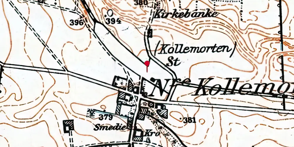 Historisk kort over Kollemorten Station Historisk kort over Kollemorten Station