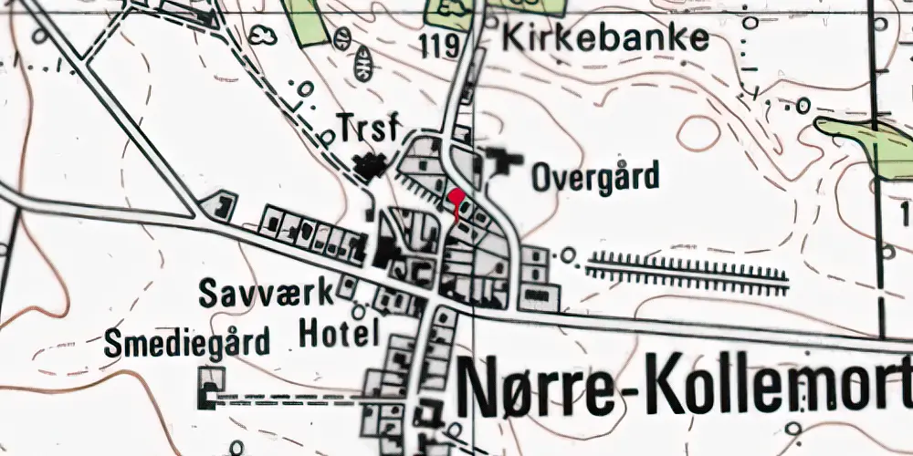 Historisk kort over Kollemorten Station Historisk kort over Kollemorten Station