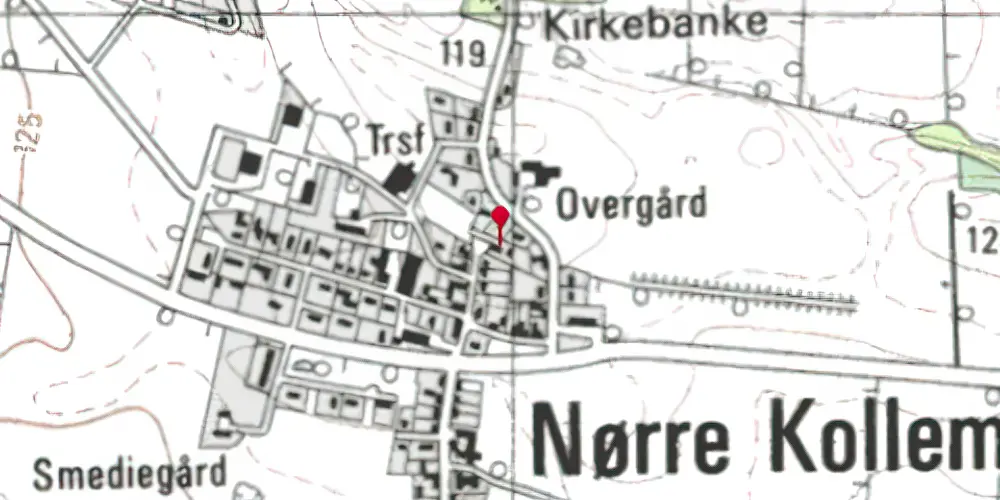 Historisk kort over Kollemorten Station Historisk kort over Kollemorten Station