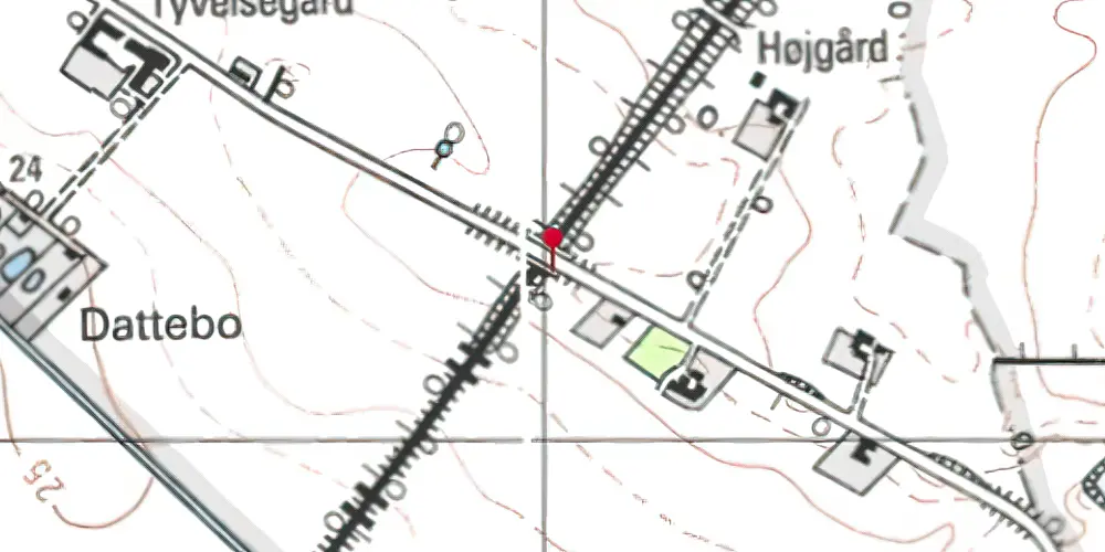 Historisk kort over Tyvelse Trinbræt Historisk kort over Tyvelse Trinbræt