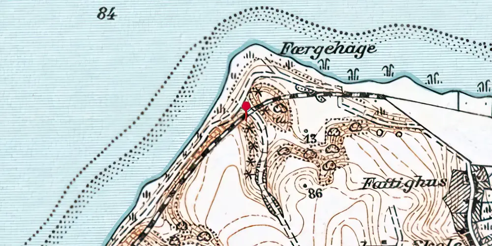 Historisk kort over Ved badestranden Trinbræt (uofficielt) Historisk kort over Ved badestranden Trinbræt (uofficielt)