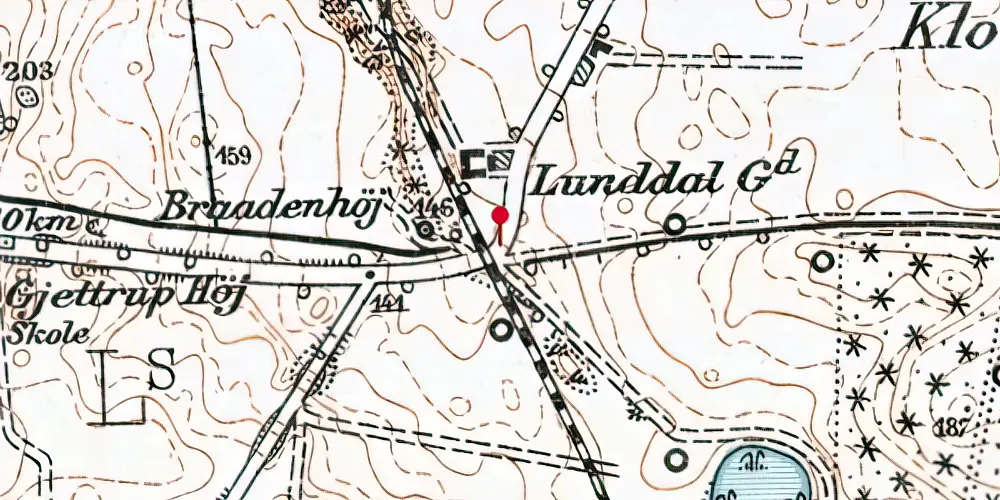 Historisk kort over Lunddalen Trinbræt Historisk kort over Lunddalen Trinbræt