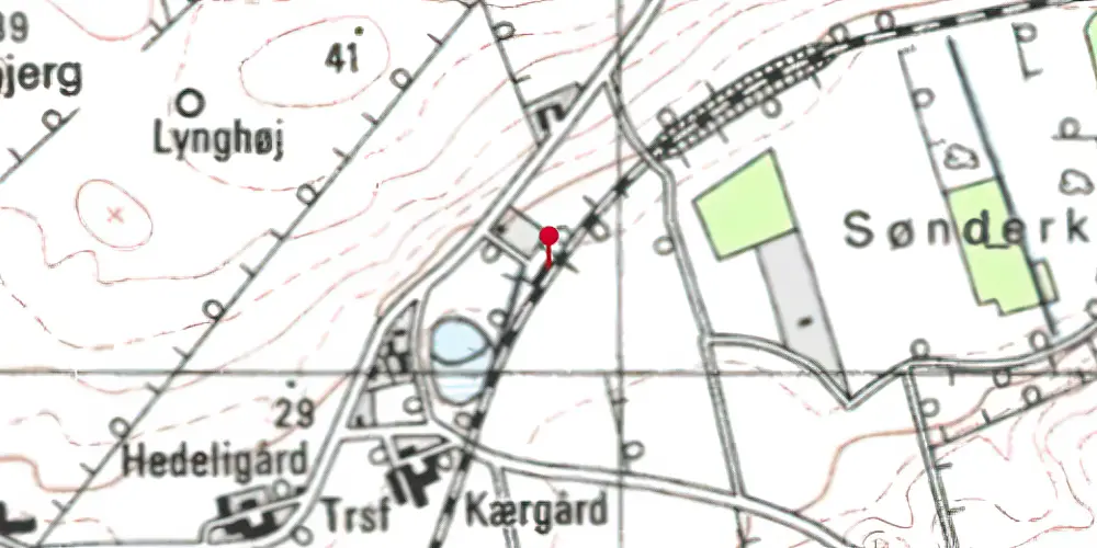 Historisk kort over Vester Tørslev Station