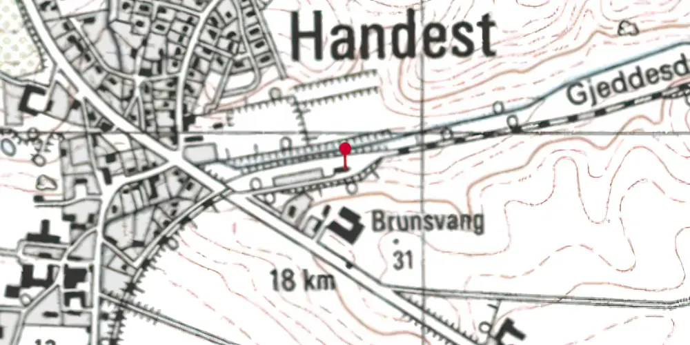 Historisk kort over Handest Station