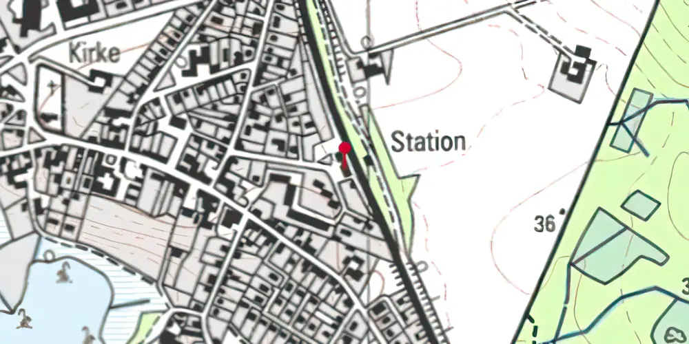 Historisk kort over Glumsø Station [1924-2020]