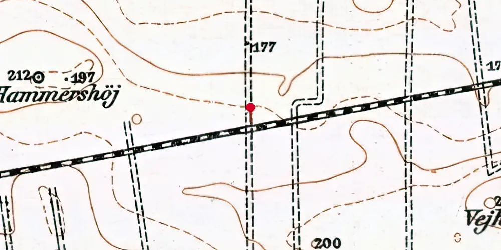 Historisk kort over Højgård Trinbræt Historisk kort over Højgård Trinbræt