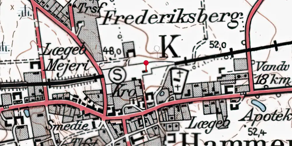 Historisk kort over Hammershøj Station Historisk kort over Hammershøj Station