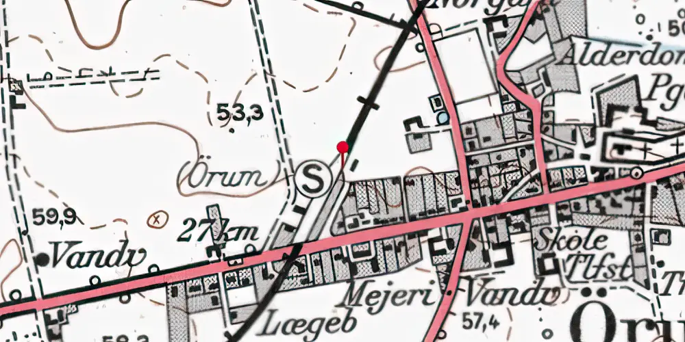 Historisk kort over Ørum Station Historisk kort over Ørum Station