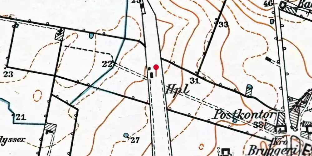 Historisk kort over Herlufmagle Station Historisk kort over Herlufmagle Station