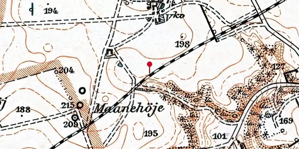 Historisk kort over Velds Trinbræt