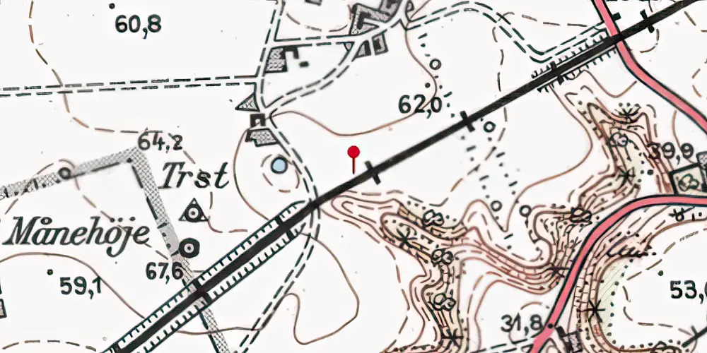 Historisk kort over Velds Trinbræt