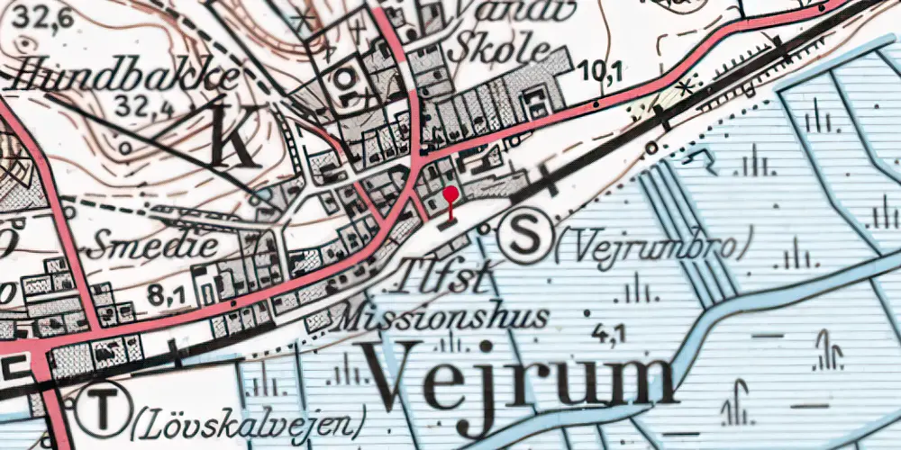 Historisk kort over Vejrumbro Station Historisk kort over Vejrumbro Station