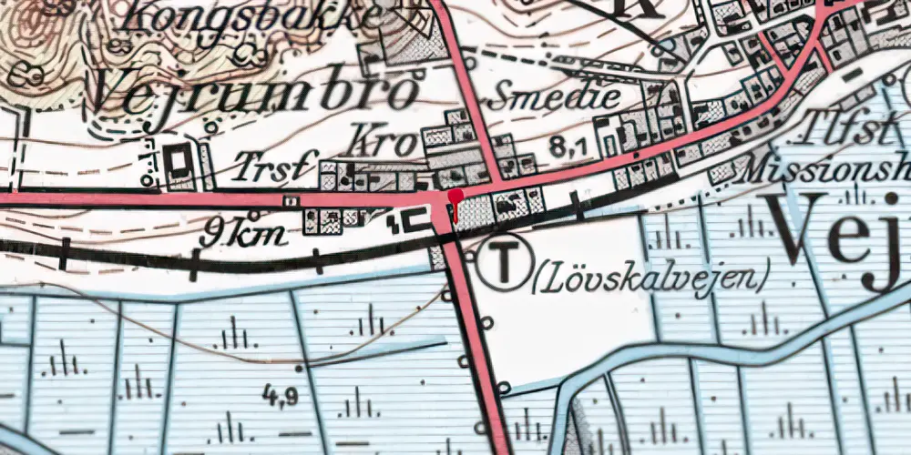 Historisk kort over Løvskalvejen Trinbræt Historisk kort over Løvskalvejen Trinbræt