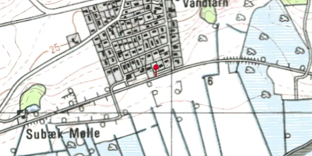 Historisk kort over Tapdrup Trinbræt med Sidespor