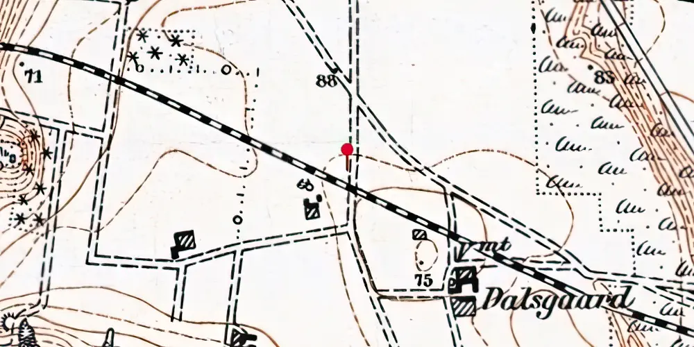 Historisk kort over Søgårde Trinbræt