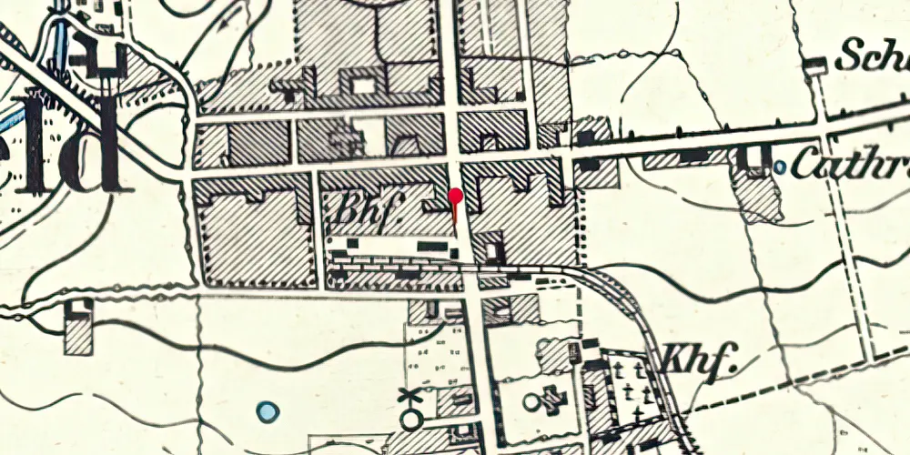 Historisk kort over Christiansfeld Station