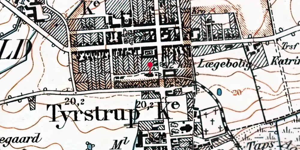 Historisk kort over Christiansfeld Station