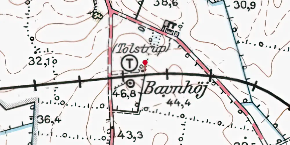 Historisk kort over Tolstrup Trinbræt