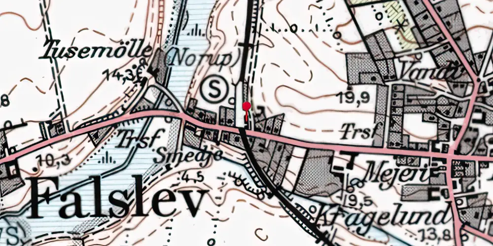 Historisk kort over Norup Station