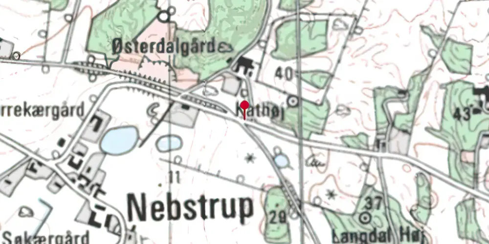 Historisk kort over Nebstrup Trinbræt med Sidespor