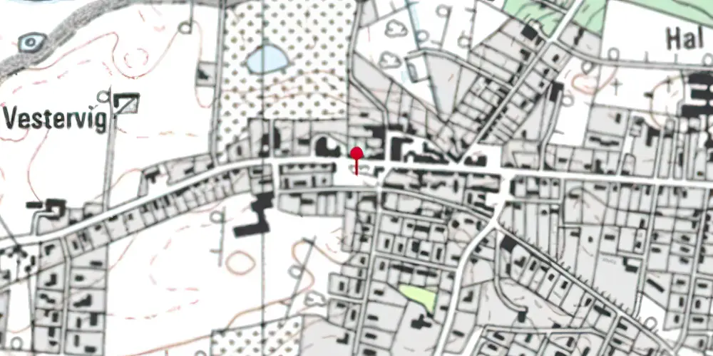 Historisk kort over Havndal Station