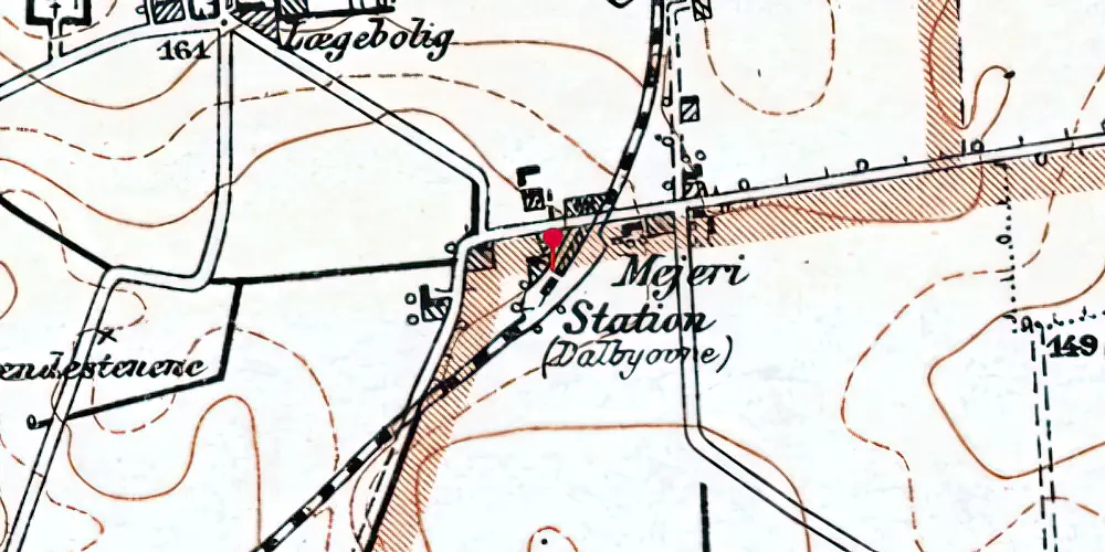 Historisk kort over Dalbyover Station