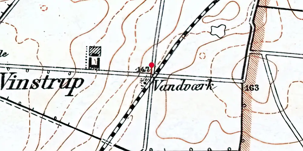 Historisk kort over Vinstrupvejen Trinbræt Historisk kort over Vinstrupvejen Trinbræt