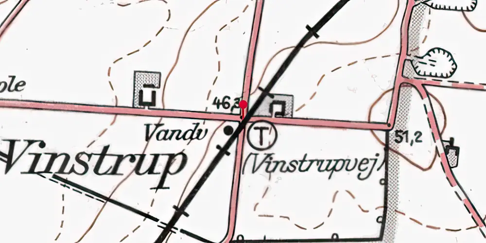 Historisk kort over Vinstrupvejen Trinbræt Historisk kort over Vinstrupvejen Trinbræt