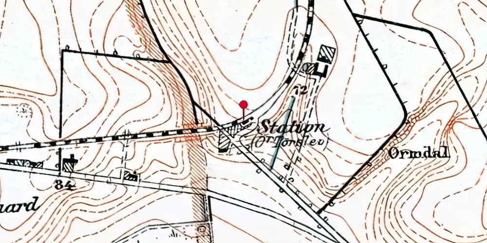 Historisk kort over Øster Tørslev Station Historisk kort over Øster Tørslev Station