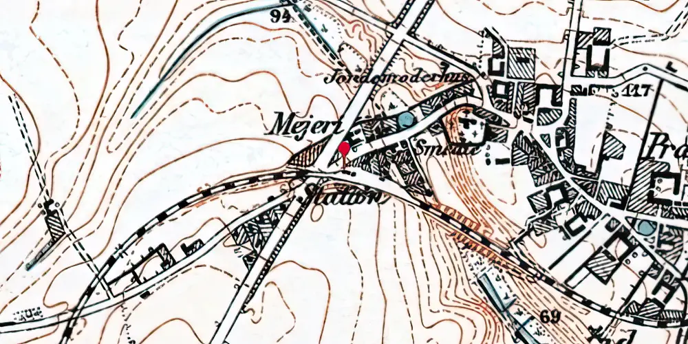 Historisk kort over Gjerlev Station Historisk kort over Gjerlev Station