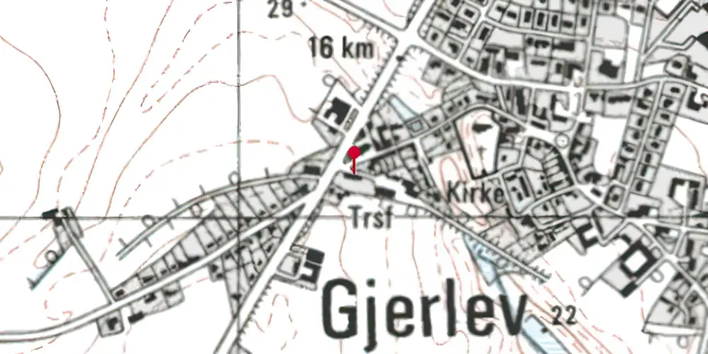 Historisk kort over Gjerlev Station Historisk kort over Gjerlev Station