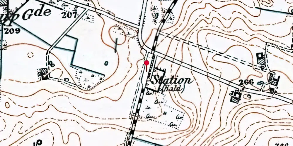 Historisk kort over Hald Station Historisk kort over Hald Station