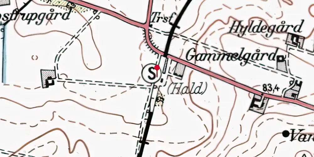 Historisk kort over Hald Station Historisk kort over Hald Station