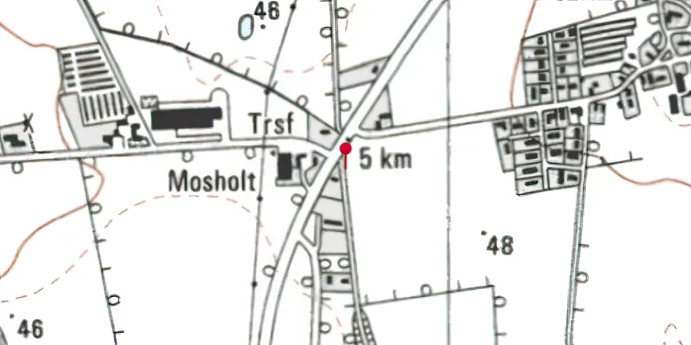 Historisk kort over Lem Trinbræt med Sidespor