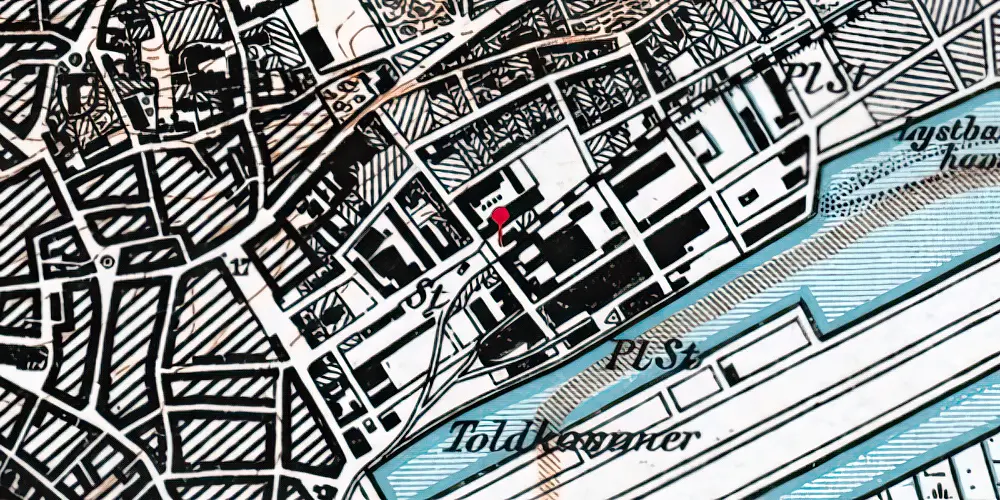 Historisk kort over Randers Privatbanestation