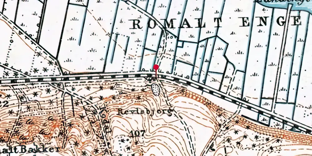 Historisk kort over Romalt Trinbræt