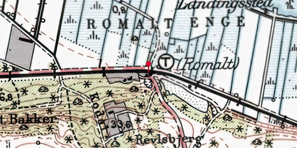 Historisk kort over Romalt Trinbræt